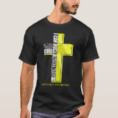 Sarcoma Awareness Christlich Cross Ribbon T-Shirt (Vorderseite)