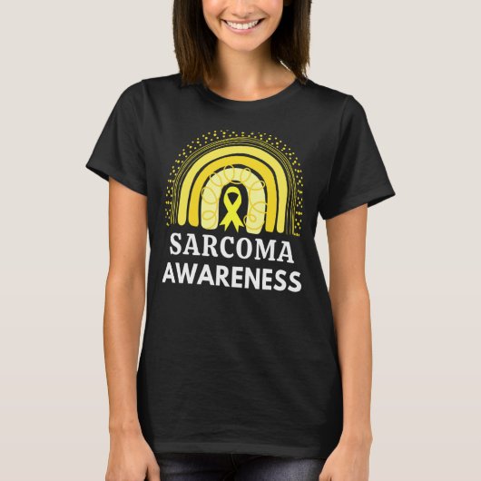 Sarcoma Awareness Month Sarcoma Gelbe Schleife T-Shirt (Vorderseite)