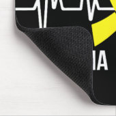 Sarcoma Awareness - Yellow Ribbon Heartbeat Mousepad (Ecke)