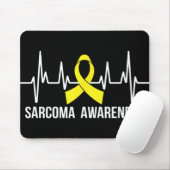 Sarcoma Awareness - Yellow Ribbon Heartbeat Mousepad (Mit Mouse)