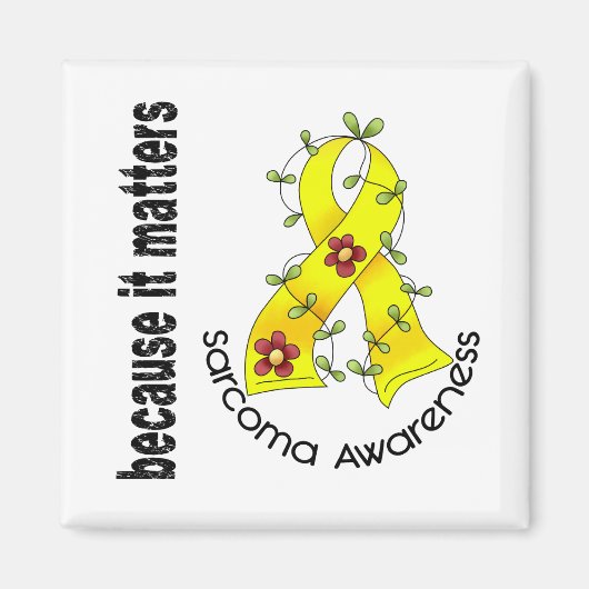 SARCOMA Blume Ribbon 3 Magnet (Vorne)