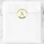 Sarcoma/Bone Cancer Fighter Ribbon White Runder Aufkleber (Tasche)