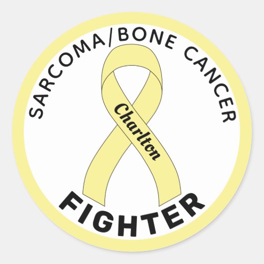 Sarcoma/Bone Cancer Fighter Ribbon White Runder Aufkleber (Vorderseite)