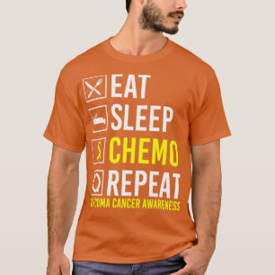 Sarcoma Cancer Awareness Eat Sleep Chemo Wiederhol T-Shirt