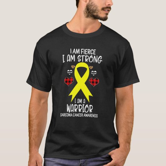 Sarcoma Cancer Awareness Ribbon I Bin Fierce stark T-Shirt (Vorderseite)
