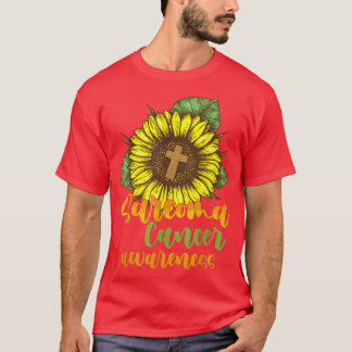 Sarcoma Cancer Awareness Sunflower Faith Christlic T-Shirt