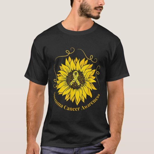 Sarcoma Cancer Awareness Sunflower Yellow Ribbon S T-Shirt (Vorderseite)