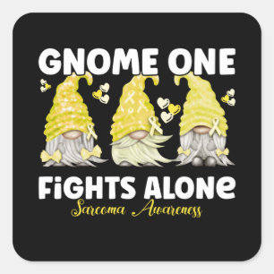 Sarcoma Cancer Awareness Yellow Gnome Quadratischer Aufkleber