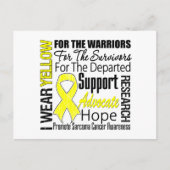 Sarcoma Cancer I trage Yellow Ribbon TRIBUTE Postkarte (Vorderseite)