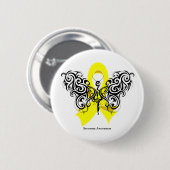 Sarcoma Cancer Tribal Butterfly Button (Vorne & Hinten)