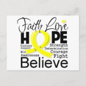 Sarcoma Cancer Typographic Faith Liebe Hope Postkarte (Vorderseite)