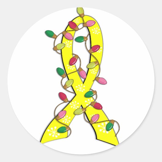 Sarcoma Christmas Lights Ribbon Runder Aufkleber (Vorderseite)