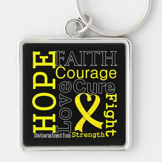 Sarcoma Hope Faith Motto Schlüsselanhänger (Vorne)