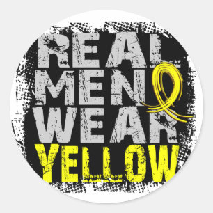 Sarcoma Real Men Wear Yellow Runder Aufkleber