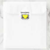 Sarcoma Warrior Heart Runder Aufkleber (Tasche)