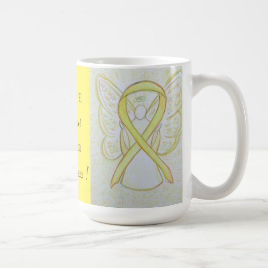 Sarcoma Yellow Awareness Ribbon Angel Custom Tasse (Rechts)
