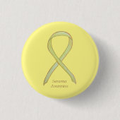 Sarcoma Yellow Awareness Ribbon Custom Button (Vorderseite)