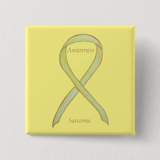 Sarcoma Yellow Awareness Ribbon Custom Button (Vorderseite)