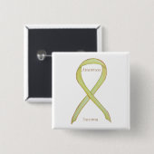 Sarcoma Yellow Awareness Ribbon Custom Button (Vorne & Hinten)