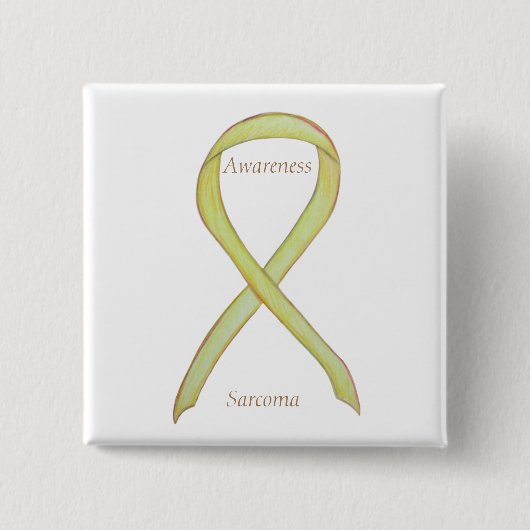 Sarcoma Yellow Awareness Ribbon Custom Button (Vorderseite)