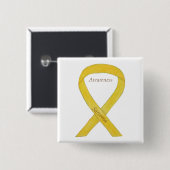 Sarcoma Yellow Awareness Ribbon Custom Button (Vorne & Hinten)