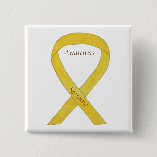 Sarcoma Yellow Awareness Ribbon Custom Button (Vorderseite)