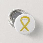 Sarcoma Yellow Awareness Ribbon Custom Button (Vorne & Hinten)