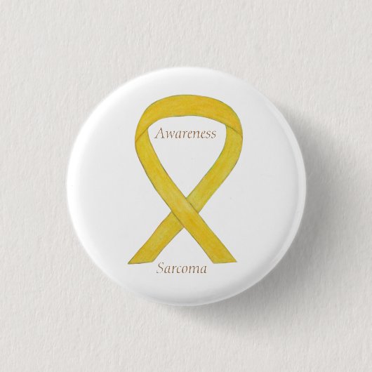 Sarcoma Yellow Awareness Ribbon Custom Button (Vorderseite)