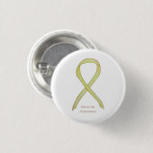 Sarcoma Yellow Awareness Ribbon Custom Button (Vorne & Hinten)