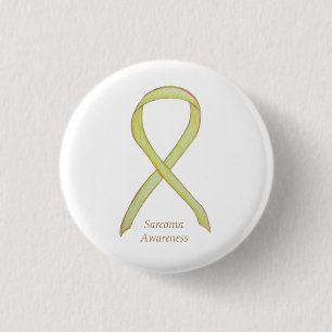 Sarcoma Yellow Awareness Ribbon Custom Button