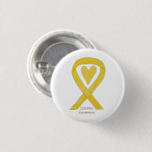 Sarcoma Yellow Heart Awareness Ribbon Custom Butto Button (Vorne & Hinten)