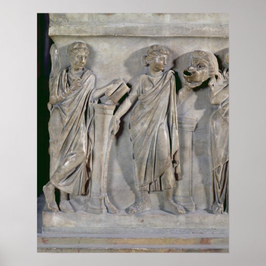 Sarcophagus der Musen, Detail Clio & Poster (Vorne)