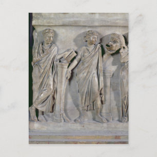 Sarcophagus der Musen, Detail Clio & Postkarte