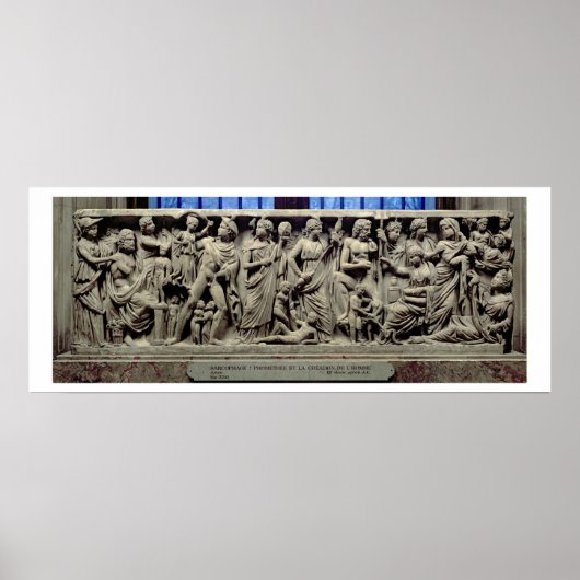 Sarcophagus mit Relief mit Darstellung von Prometh Poster (Vorne)