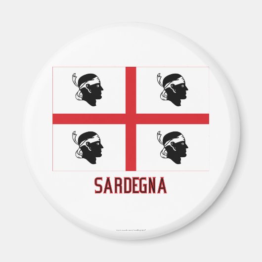 Sardegna-Flagge mit Namen Magnet (Vorne)