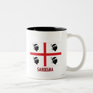 Sardegna Flagge mit Namen Zweifarbige Tasse