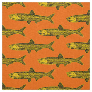 Sardellenmuster - Bernstein, Schwarz und Orange Stoff
