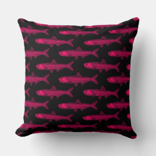 Sardellenmuster - Neon Red and Black Kissen