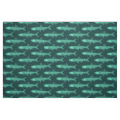 Sardellenmuster - Türkis und Dunkelgrün Stoff (Fat Quarter (45,7 x 55,9 cm))