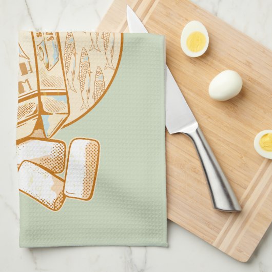 Sardine-aromatisierter Kaugummi Geschirrtuch (Viertel Falte)