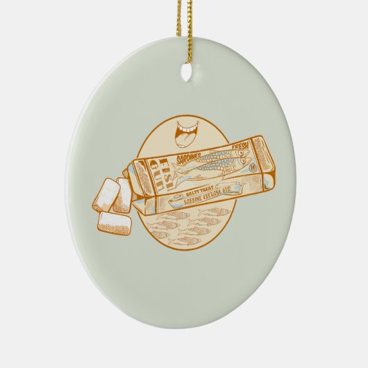 Sardine-aromatisierter Kaugummi Keramik Ornament (Rechts)