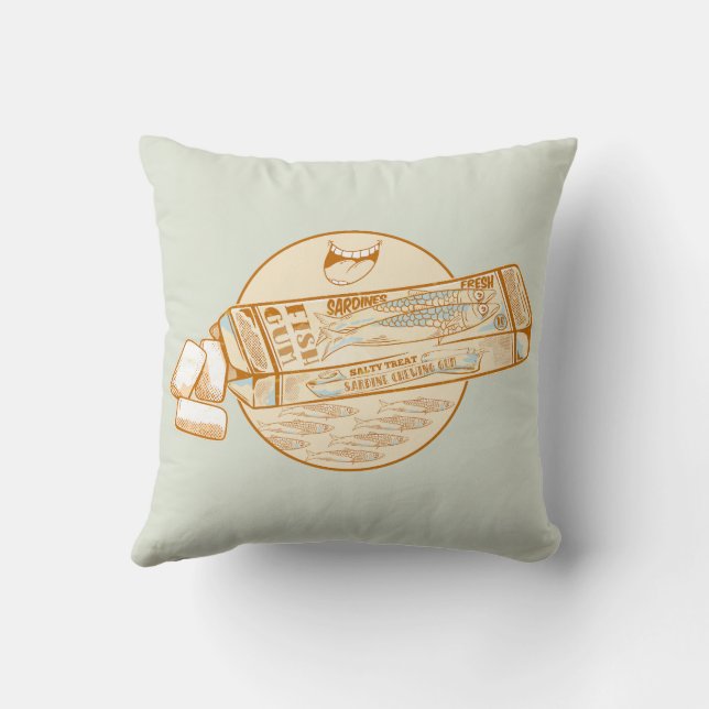 Sardine-aromatisierter Kaugummi Kissen (Rückseite)