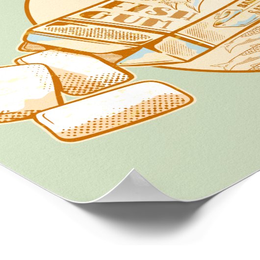 Sardine-aromatisierter Kaugummi Poster (Ecke)