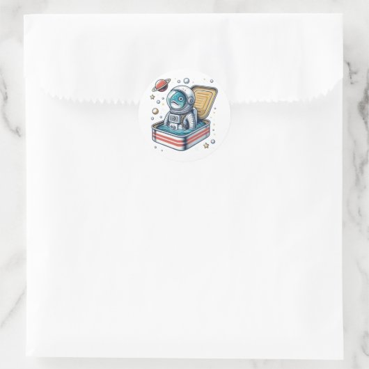  Sardine Astronaut Retro Funny Sticker (Tasche)