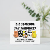 Sardine Cats Postkarte (Stehend Vorderseite)