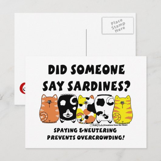 Sardine Cats Postkarte (Vorne/Hinten)