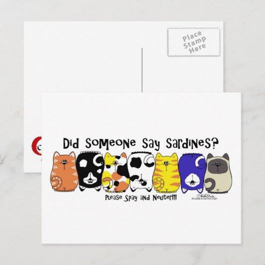 Sardine Cats Postkarte (Vorne/Hinten)