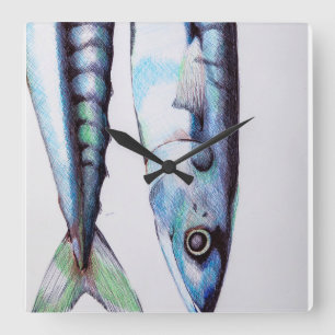Sardine Clock Quadratische Wanduhr