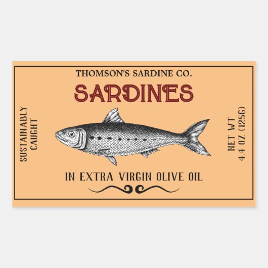 Sardine Custom Label Sticker (Vorderseite)