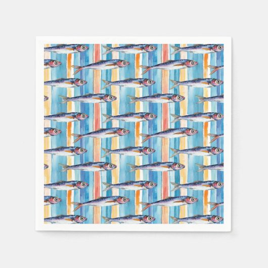 Sardine Fish Striping Muster Serviette (Vorderseite)